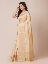 KAVVYA SOOTHING OFF-WHITE SOFT & LIGHT WEIGHT CELEBRITY THEME WEAVING SILK SAREE - KAVVYA